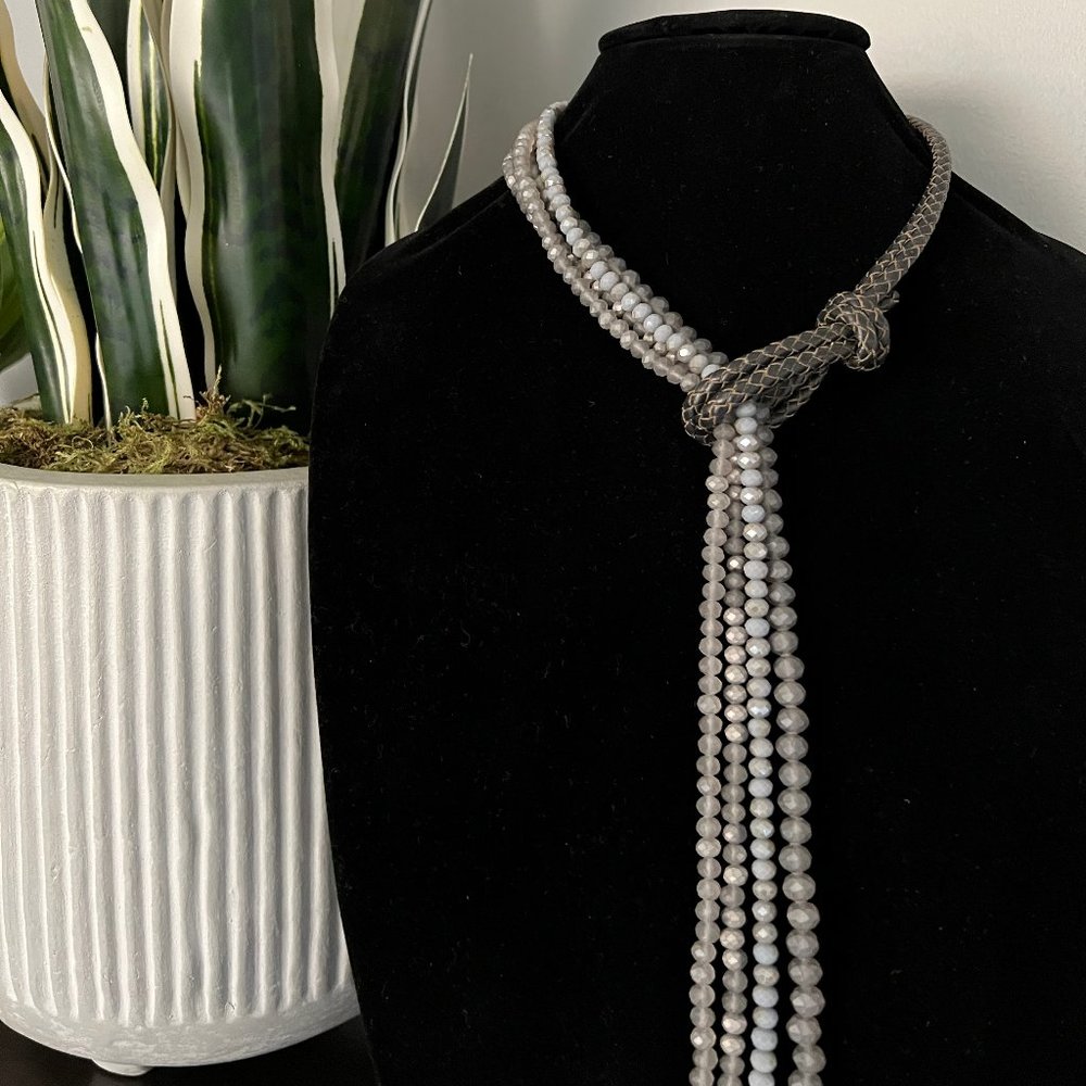 Glass & Leather Necklace